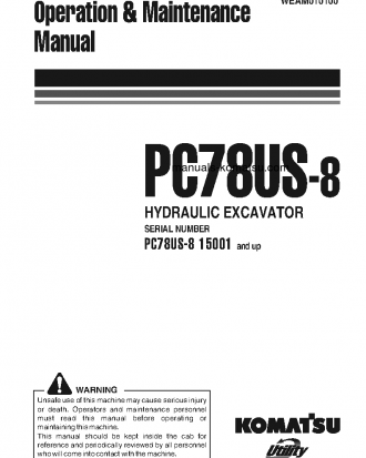 PC78US-8(JPN)-FOR EU S/N 15001-UP Operation manual (English)