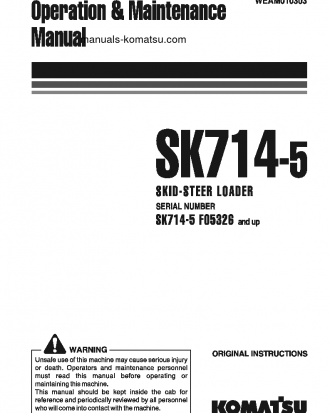 SK714-5(ITA)-/ S/N F05326-UP Operation manual (English)