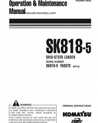 SK818-5(ITA) S/N F50373-UP Operation manual (English)