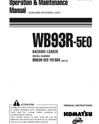 WB93R-5(ITA)-TIER 3 S/N F61617-F61634 Operation manual (English)