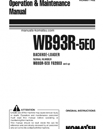 WB93R-5(ITA)-TIER 3 S/N F62803-UP Operation manual (English)