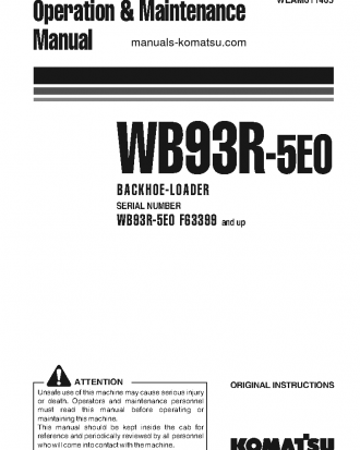 WB93R-5(ITA)-TIER 3 S/N F63399-UP Operation manual (English)