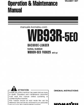 WB93R-5(ITA)-TIER 3 S/N F63625-UP Operation manual (English)