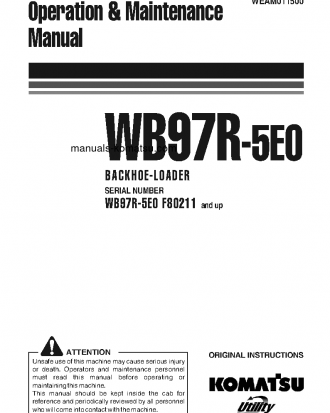 WB97R-5(ITA)-TIER 3 S/N F80282-F80284 Operation manual (English)