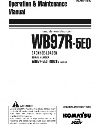 WB97R-5(ITA)-TIER 3 S/N F80315-UP Operation manual (English)