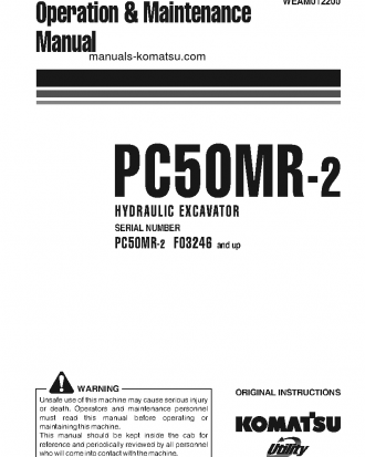 PC50MR-2(ITA) S/N F03246-UP Operation manual (English)