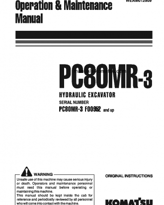 PC80MR-3(ITA) S/N F00952-UP Operation manual (English)