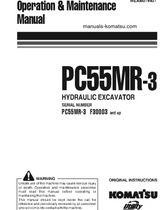 PC55MR-3(ITA) S/N F30003-UP Operation manual (English)