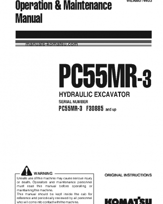 PC55MR-3(ITA) S/N F30885-UP Operation manual (English)