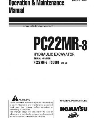PC22MR-3(ITA) S/N F30001-UP Operation manual (English)
