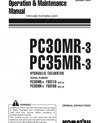 PC35MR-3(ITA) S/N F30168-UP Operation manual (English)