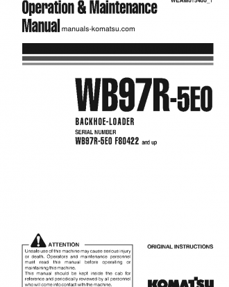 WB97R-5(ITA)-TIER 3 S/N F80422-UP Operation manual (English)