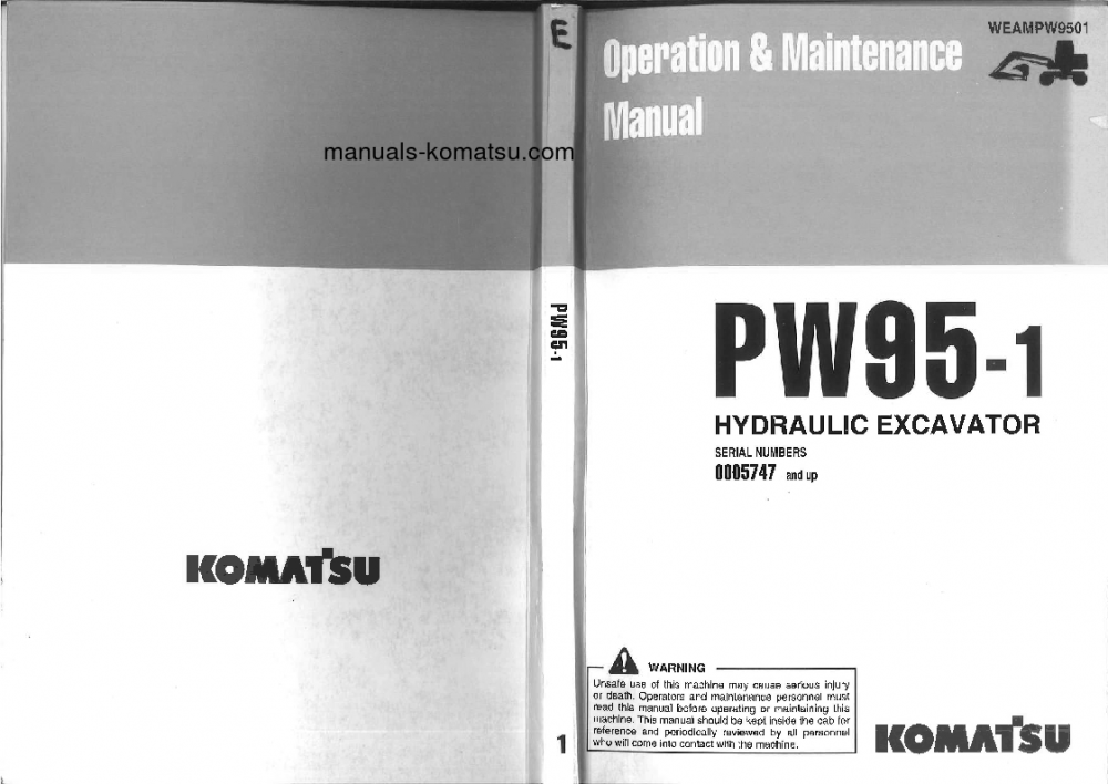 PW95-1(ITA) S/N 5747-UP Operation manual (English)