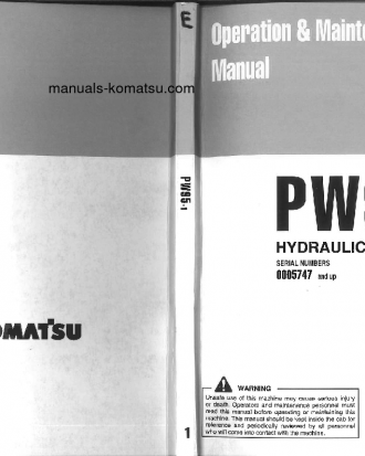 PW95-1(ITA) S/N 5747-UP Operation manual (English)