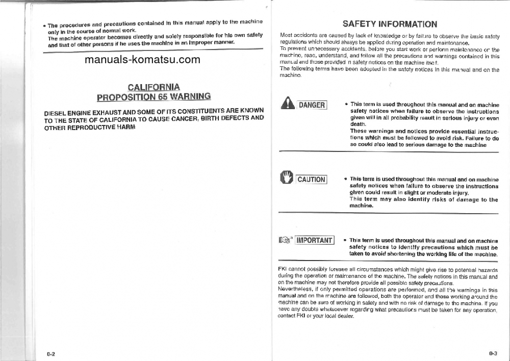 Protected: PW95-1(ITA) S/N 5747-UP Operation manual (English)