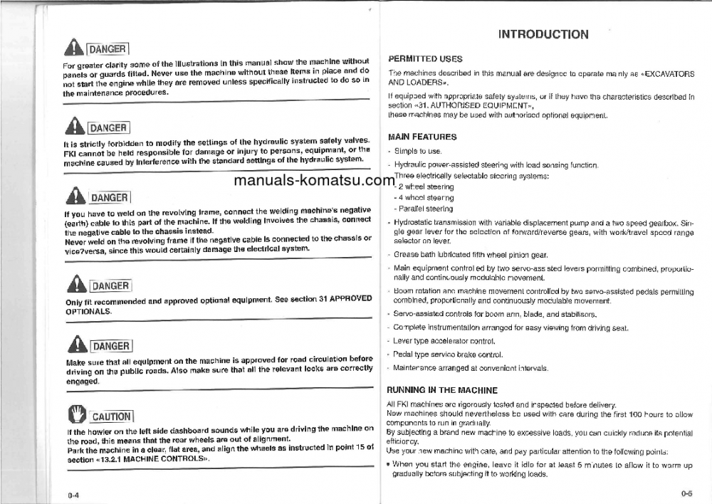 Protected: PW95-1(ITA) S/N 5747-UP Operation manual (English)