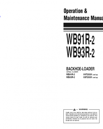 WB93R-2(ITA) S/N 93F20001-39F23452 Operation manual (English)