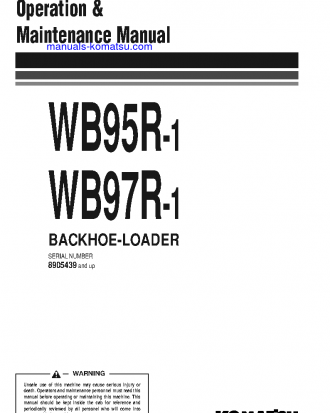 WB95R-1(ITA) S/N 8905439-UP Operation manual (English)