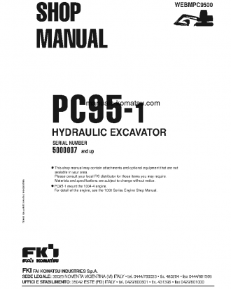 PC95-1(ITA) S/N R00007-UP Shop (repair) manual (English)