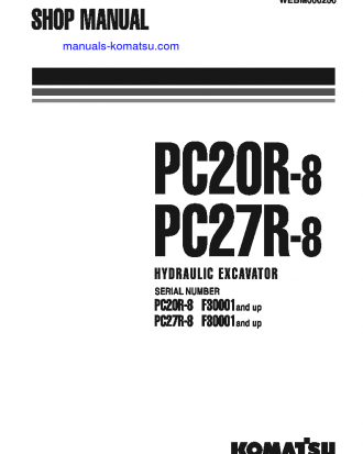 PC20R-8(ITA) S/N F30001-F30790 Shop (repair) manual (English)