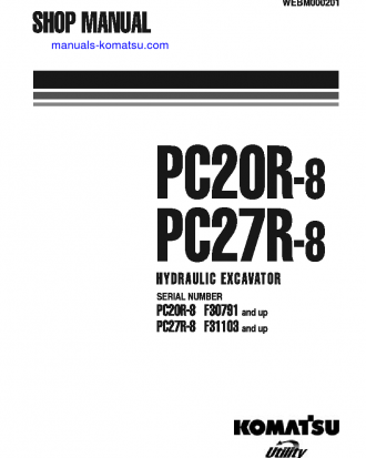 PC27R-8(ITA) S/N F31103-UP Shop (repair) manual (English)