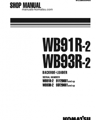 WB91R-2(ITA) S/N 91F20001-91F20069 Shop (repair) manual (English)