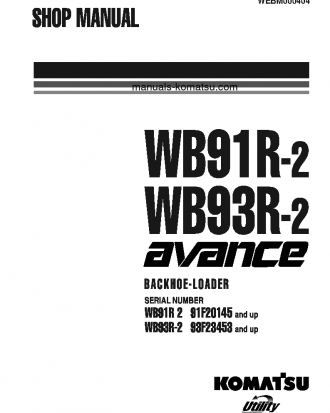 WB93R-2(ITA) S/N 93F23453-93F25183 Shop (repair) manual (English)
