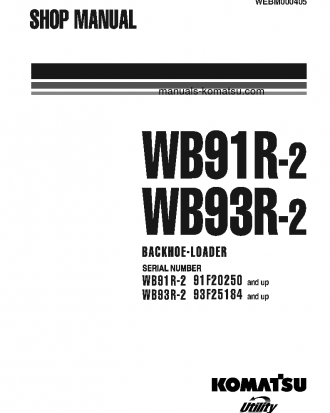 WB93R-2(ITA) S/N 93F25184-UP Shop (repair) manual (English)