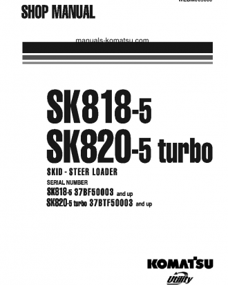 SK818-5(ITA) S/N 37BF50003-37BF50110 Shop (repair) manual (English)