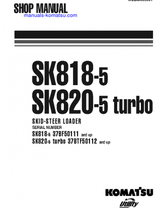 SK818-5(ITA) S/N 37BF50111-UP Shop (repair) manual (English)