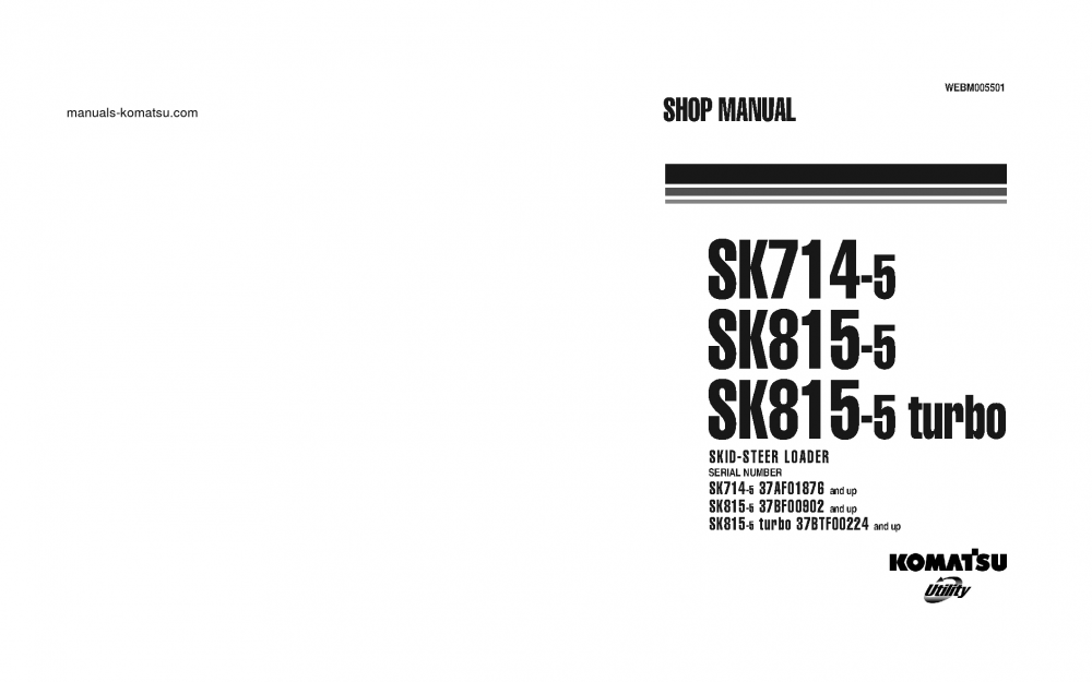 SK815-5(ITA)-TURBO S/N 37BTF00224-UP Shop (repair) manual (English)