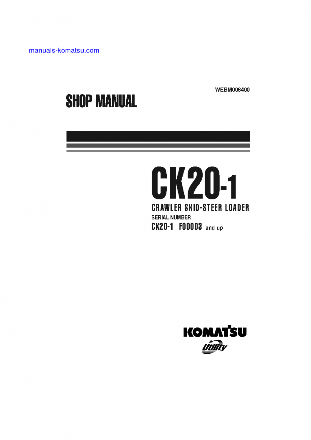 CK20-1(ITA) S/N F00003-UP Shop (repair) manual (English)