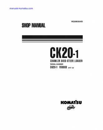 CK20-1(ITA) S/N F00003-UP Shop (repair) manual (English)