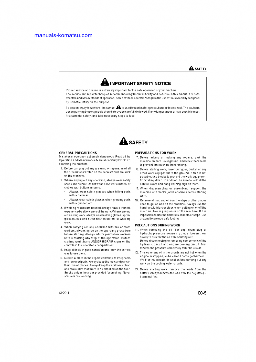 Protected: CK20-1(ITA) S/N F00003-UP Shop (repair) manual (English)