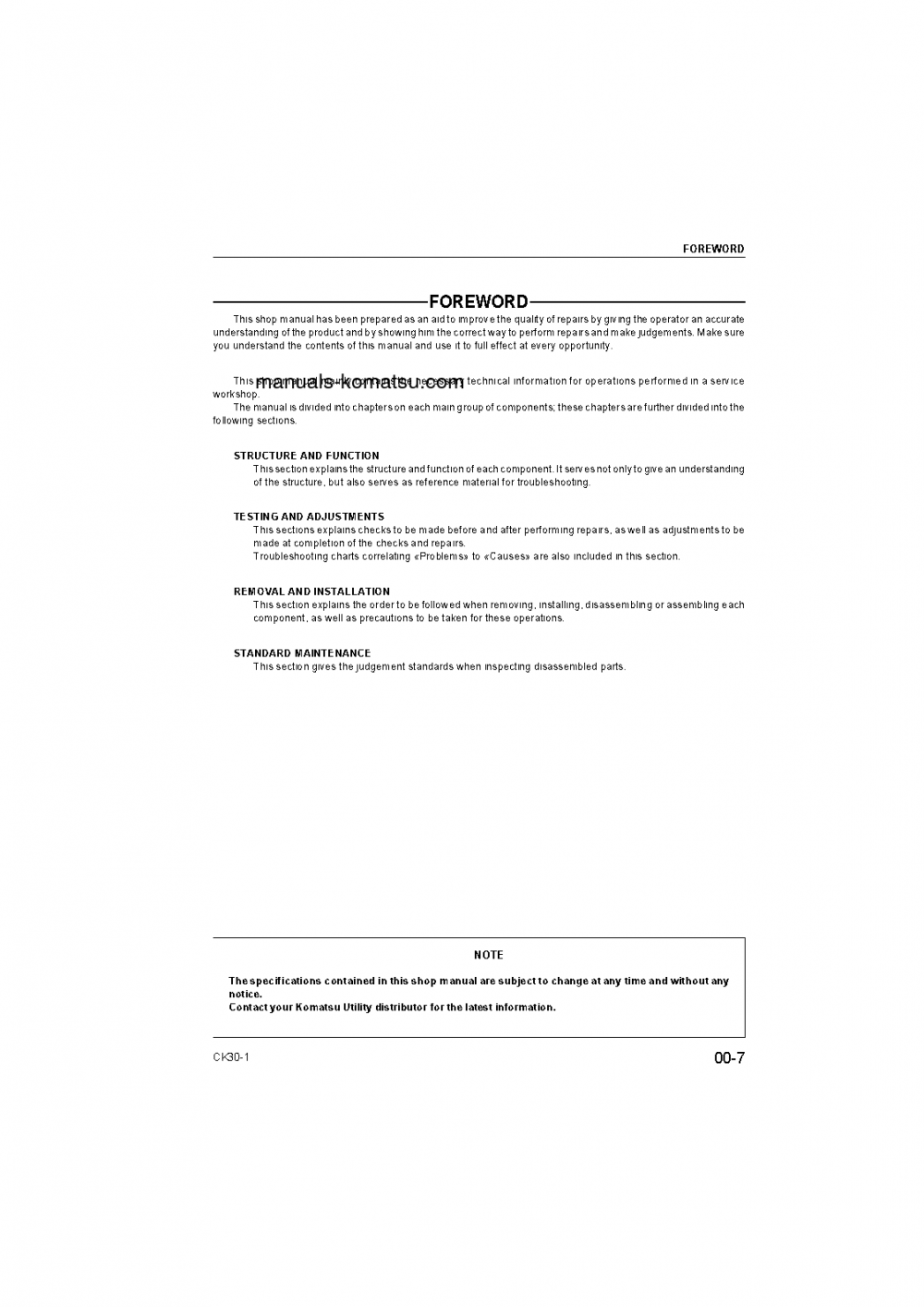 Protected: CK30-1(ITA) S/N F00003-UP Shop (repair) manual (English)