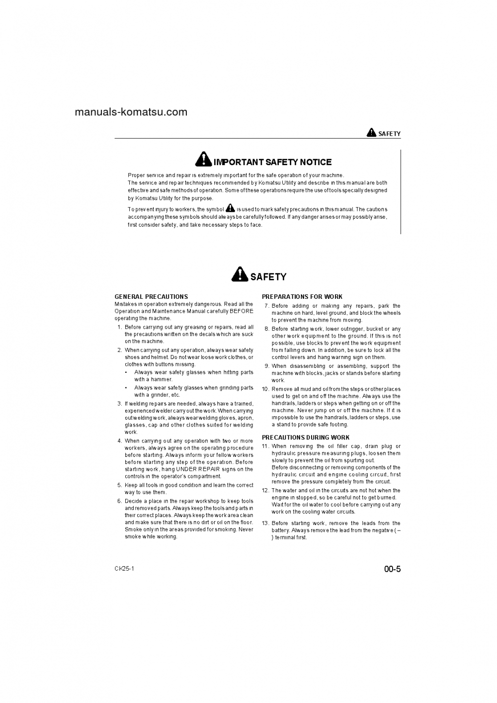 Protected: CK25-1(ITA) S/N F00003- Shop (repair) manual (English)