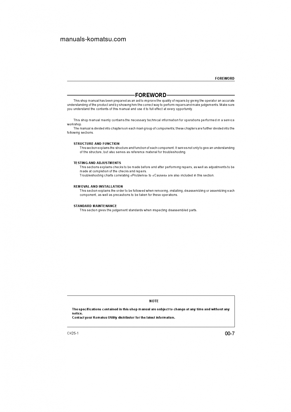 Protected: CK25-1(ITA) S/N F00003- Shop (repair) manual (English)