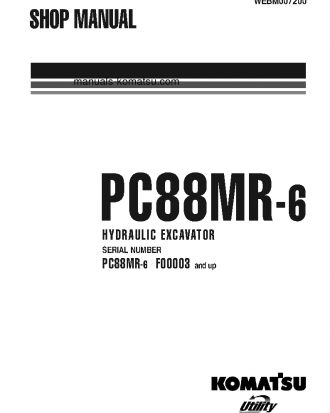 PC88MR-6(ITA) S/N F00003-UP Shop (repair) manual (English)