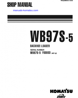 WB97S-5(ITA) S/N F00003-UP Shop (repair) manual (English)