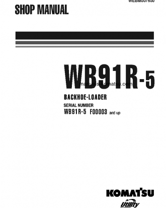 WB91R-5(ITA) S/N F00003-UP Shop (repair) manual (English)