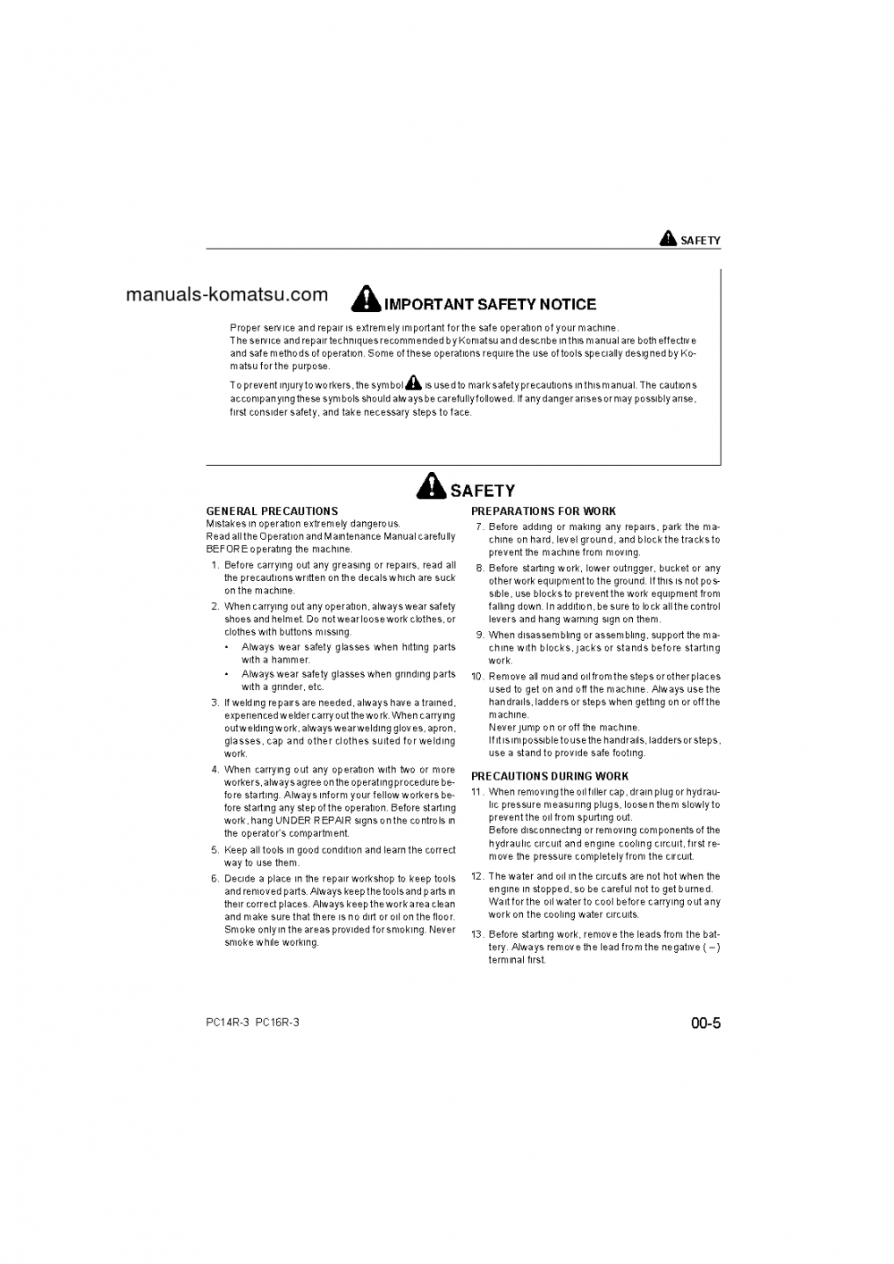 Protected: PC14R-3(ITA) S/N F50003-UP Shop (repair) manual (English)
