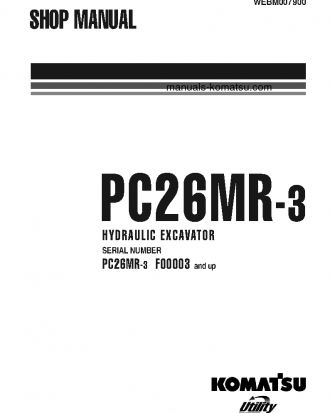 PC26MR-3(ITA) S/N F00003-UP Shop (repair) manual (English)