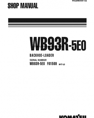WB93R-5(ITA)-TIER 3 S/N F61569-UP Shop (repair) manual (English)