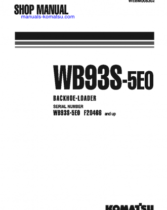 WB93S-5(ITA)-TIER 3 S/N F20466-UP Shop (repair) manual (English)