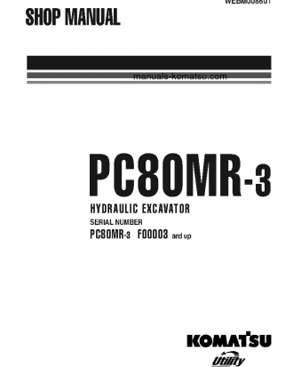 PC80MR-3(ITA) S/N F00003-UP Shop (repair) manual (English)