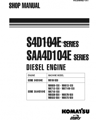 SAA4D104E-2(ITA)-ENGINE S/N 496475-UP Shop (repair) manual (English)