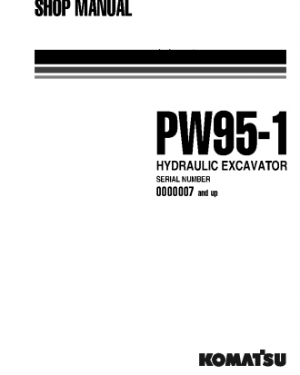 PW95-1(ITA) S/N 0007-UP Shop (repair) manual (English)