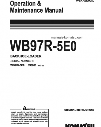 WB97R-5(ITA)-TIER 3 S/N F90001-UP Operation manual (English)