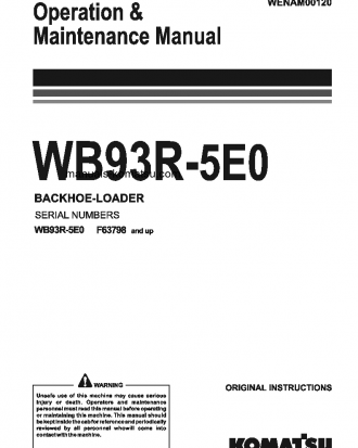 WB93R-5(ITA)-TIER 3 S/N F63798-UP Operation manual (English)