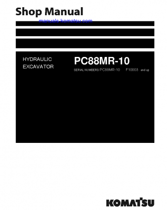 PC88MR-10(ITA) S/N F10003-UP Shop (repair) manual (English)